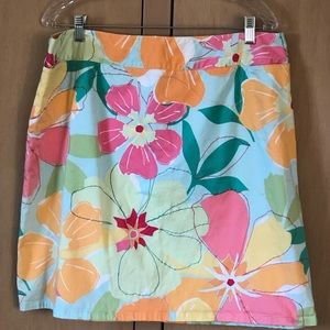 Talbots skirt 18. Cotton floral with added embroidered stitching. Machine wash.